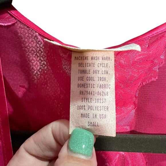Vintage Inner Most Floral Robe Size Small Hot Pink Lingerie Intimates Bridal - Picture 6 of 7